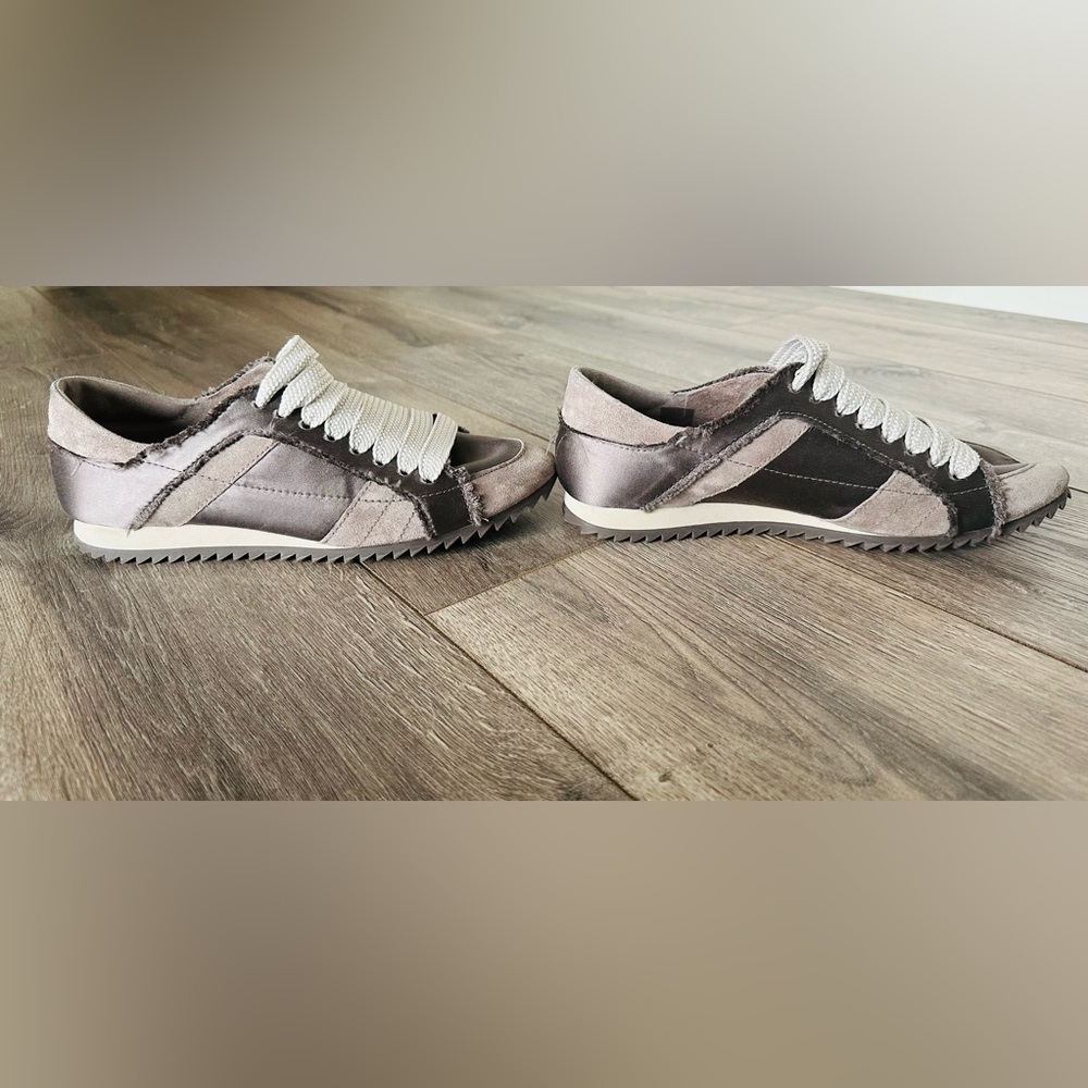 Pedro Garcia Cristina Satin Lace-Up Trainer Sneakers - Picture 5 of 8